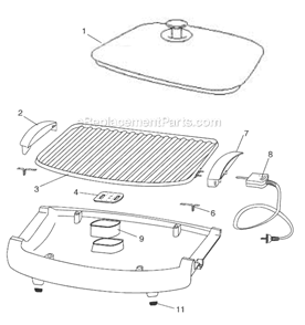 Page A Diagram and Parts List for BG35  DeLonghi Grill