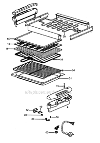 Page A Diagram and Parts List for BQ20  DeLonghi Grill
