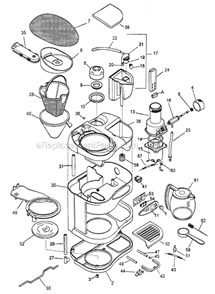 Part Location Diagram of 552846 DeLonghi Chlorine Water Filter