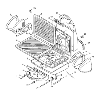 Page A Diagram and Parts List for CG236  DeLonghi Grill
