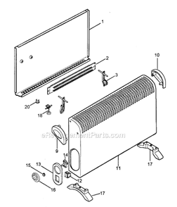 Part Location Diagram of 5313000700 DeLonghi Heating Element Holder
