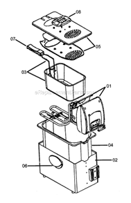 Page A Diagram and Parts List for D14427DZ  DeLonghi Deep Fryer