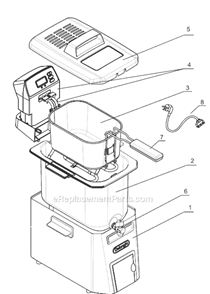 Part Location Diagram of LN1177 DeLonghi Oil Basin
