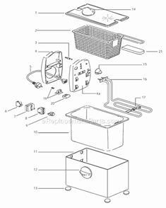 Part Location Diagram of IC1002 DeLonghi Basket
