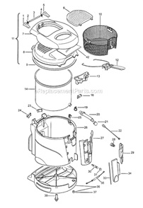 Part Location Diagram of 9824800015 DeLonghi Drain Hose Clamp