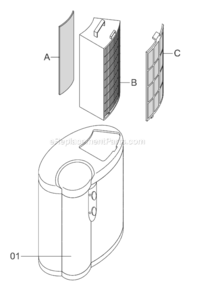 Part Location Diagram of 5537000100 DeLonghi Conf. No. 2 Filters Dapc70 Coa