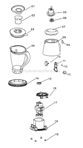 Page A Diagram and Parts List for DBM8150  DeLonghi Blender