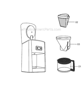 Page A Diagram and Parts List for DC414T  DeLonghi Coffee Maker