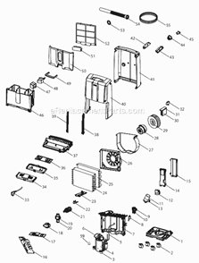 Page A Diagram and Parts List for DD45P  DeLonghi Dehumidifier