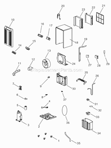 Page A Diagram and Parts List for DDE50E  DeLonghi Dehumidifier