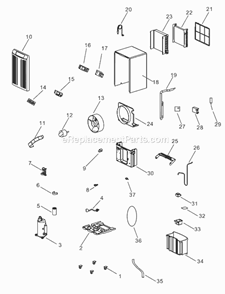 Page A Diagram and Parts List for DE50E  DeLonghi Dehumidifier