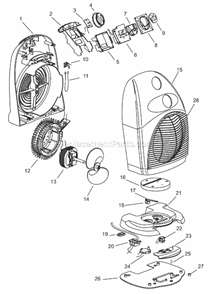 Page A Diagram and Parts List for DFH480M  DeLonghi Heater
