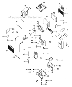 Page A Diagram and Parts List for DH400P  DeLonghi Dehumidifier