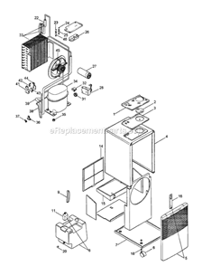 Page A Diagram and Parts List for DN40UL  DeLonghi Dehumidifier
