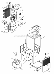 Page A Diagram and Parts List for DN50GM  DeLonghi Dehumidifier