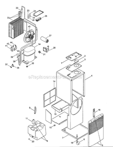 Page A Diagram and Parts List for DN50G  DeLonghi Dehumidifier