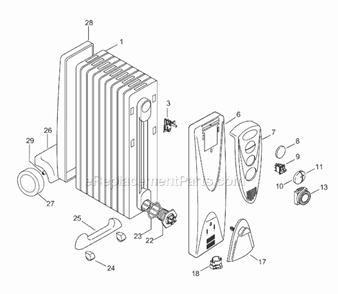 Page A Diagram and Parts List for DR18TG  DeLonghi Heater