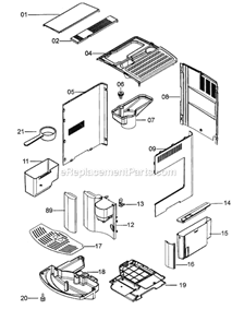 Page A Diagram and Parts List for EAM3400  DeLonghi Coffee Maker