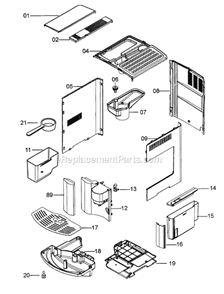Part Location Diagram of 6032107700 DeLonghi Cup Tray
