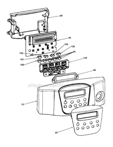 Part Location Diagram of 5332195300 DeLonghi Keyboard