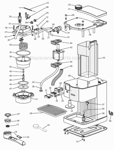 Page A Diagram and Parts List for EC140B  DeLonghi Coffee Maker