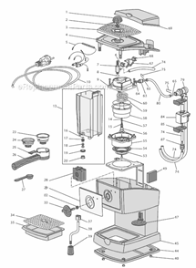 Page A Diagram and Parts List for EC155  DeLonghi Coffee Maker
