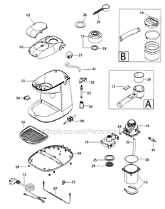 Part Location Diagram of T11811E1 DeLonghi Bottom