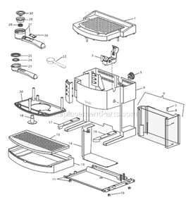 Part Location Diagram of 7132102200 DeLonghi Body