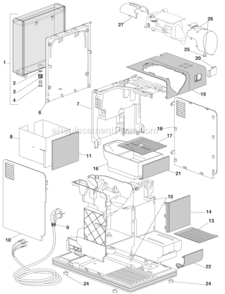 Part Location Diagram of 5313226261 DeLonghi Door