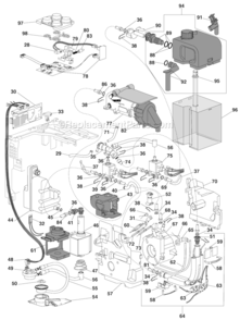Part Location Diagram of 5513213801 DeLonghi Tube