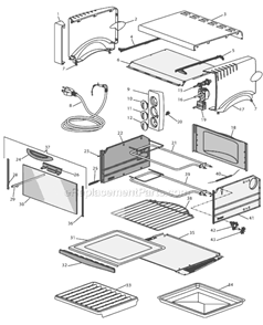 Page A Diagram and Parts List for EO1200B  DeLonghi Toaster Oven