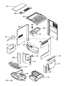Page A Diagram and Parts List for ESAM3300  DeLonghi Coffee Maker