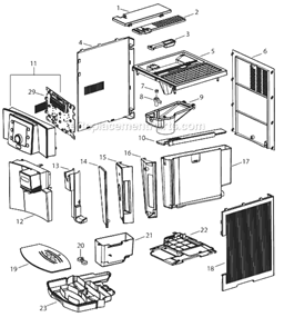 Part Location Diagram of 7313224431 DeLonghi Closure