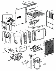 Part Location Diagram of 5532149100 DeLonghi Tank
