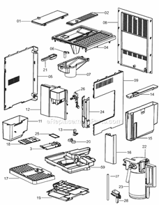 Part Location Diagram of 7313224921 DeLonghi Door Assembly