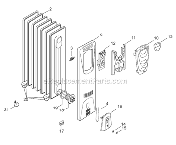 Page A Diagram and Parts List for EW6708EK  DeLonghi Heater