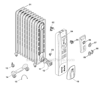 Page A Diagram and Parts List for EW7307K  DeLonghi Heater