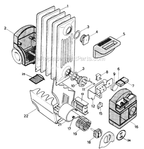 Page A Diagram and Parts List for F1U  DeLonghi Heater