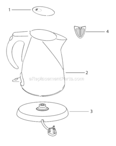 Page A Diagram and Parts List for KBX1510  DeLonghi Kettle