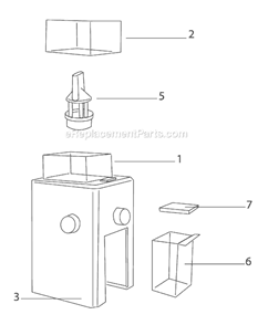 Part Location Diagram of AS00005215 DeLonghi Ground Coffee Container