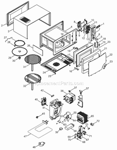 Page A Diagram and Parts List for MW605  DeLonghi Microwave