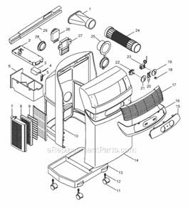 Page A Diagram and Parts List for PAC03U  DeLonghi Air Conditioner