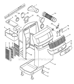 Page A Diagram and Parts List for PAC75U  DeLonghi Air Conditioner