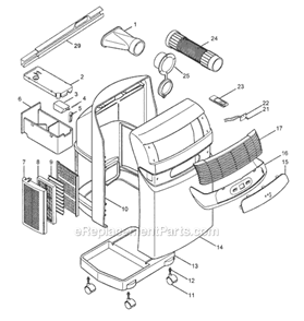 Page A Diagram and Parts List for PAC77E  DeLonghi Air Conditioner