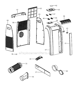 Page A Diagram and Parts List for PACA120E  DeLonghi Air Conditioner