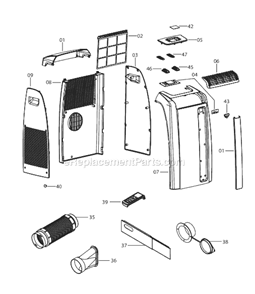 Page A Diagram and Parts List for PACA120LE  DeLonghi Air Conditioner