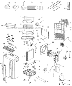 Part Location Diagram of NE1950 DeLonghi Angled Exhaust Hose Adapter