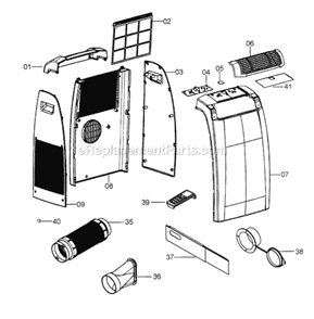 Page A Diagram and Parts List for PACC120E  DeLonghi Air Conditioner