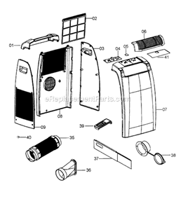 Page A Diagram and Parts List for PACC120  DeLonghi Air Conditioner