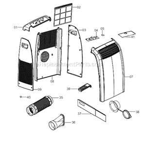 Page A Diagram and Parts List for PACCQ120  DeLonghi Air Conditioner